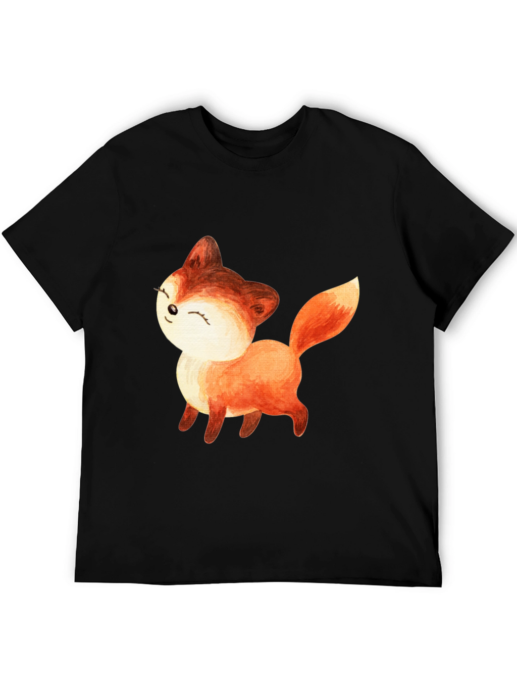 Cute Fox Graphic Tee - Unisex Black T-Shirt