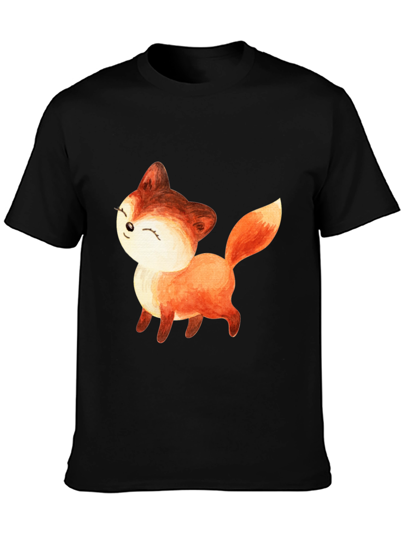 Cute Fox Graphic Tee - Unisex Black T-Shirt