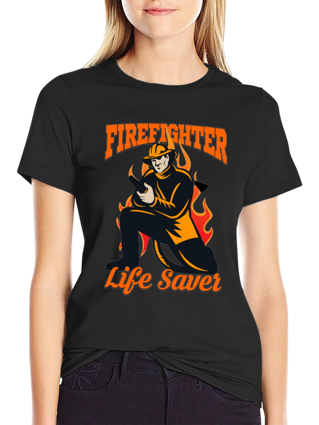 Firefighter Life Saver Graphic T-Shirt