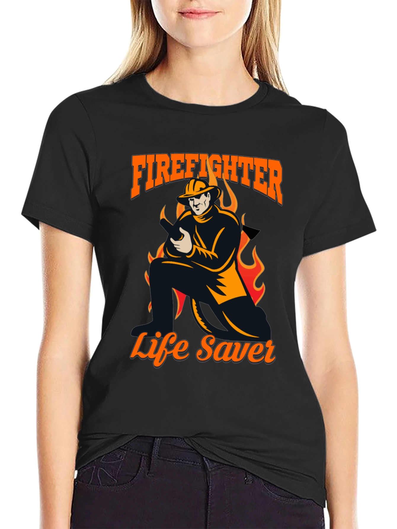 Firefighter Life Saver Graphic T-Shirt