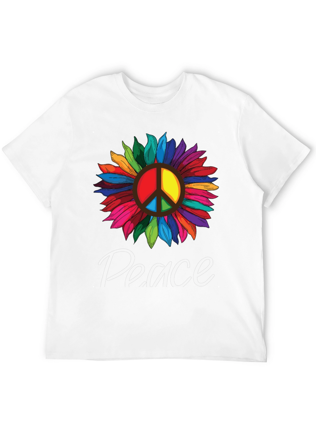 Peace Sunflower Graphic T-Shirt -  Unisex Black Tee