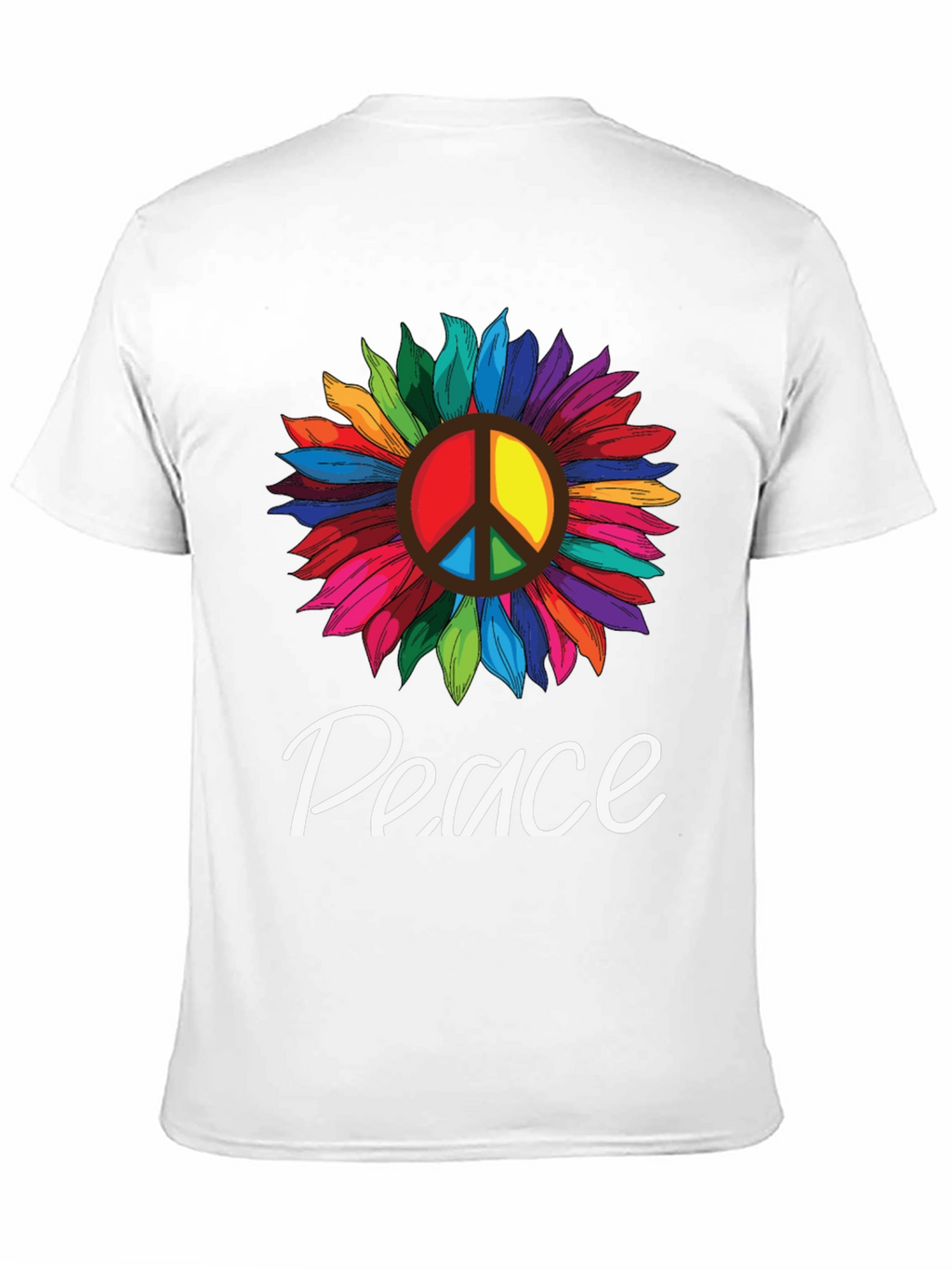 Peace Sunflower Graphic T-Shirt -  Unisex Black Tee