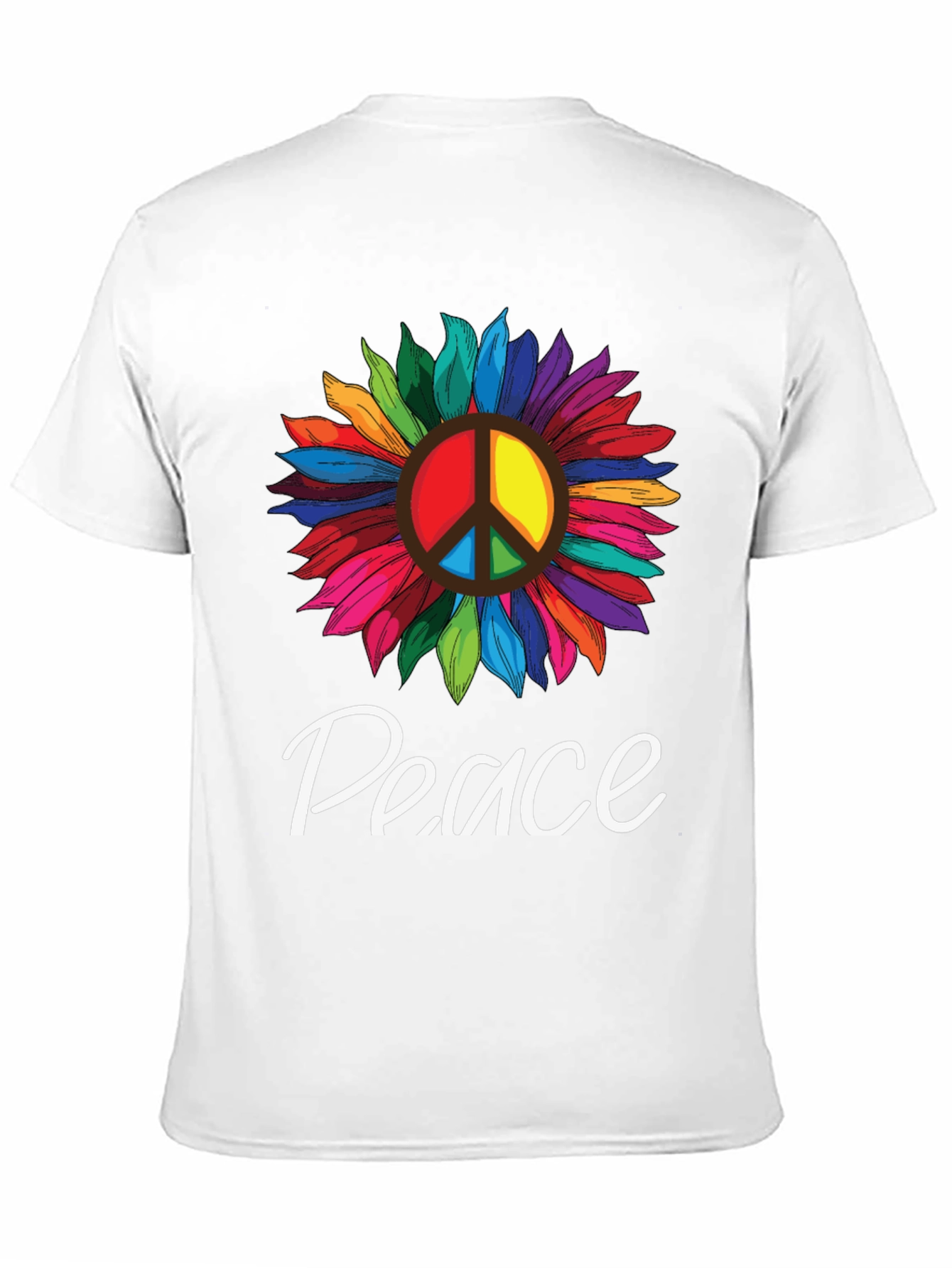 Peace Sunflower Graphic T-Shirt -  Unisex Black Tee