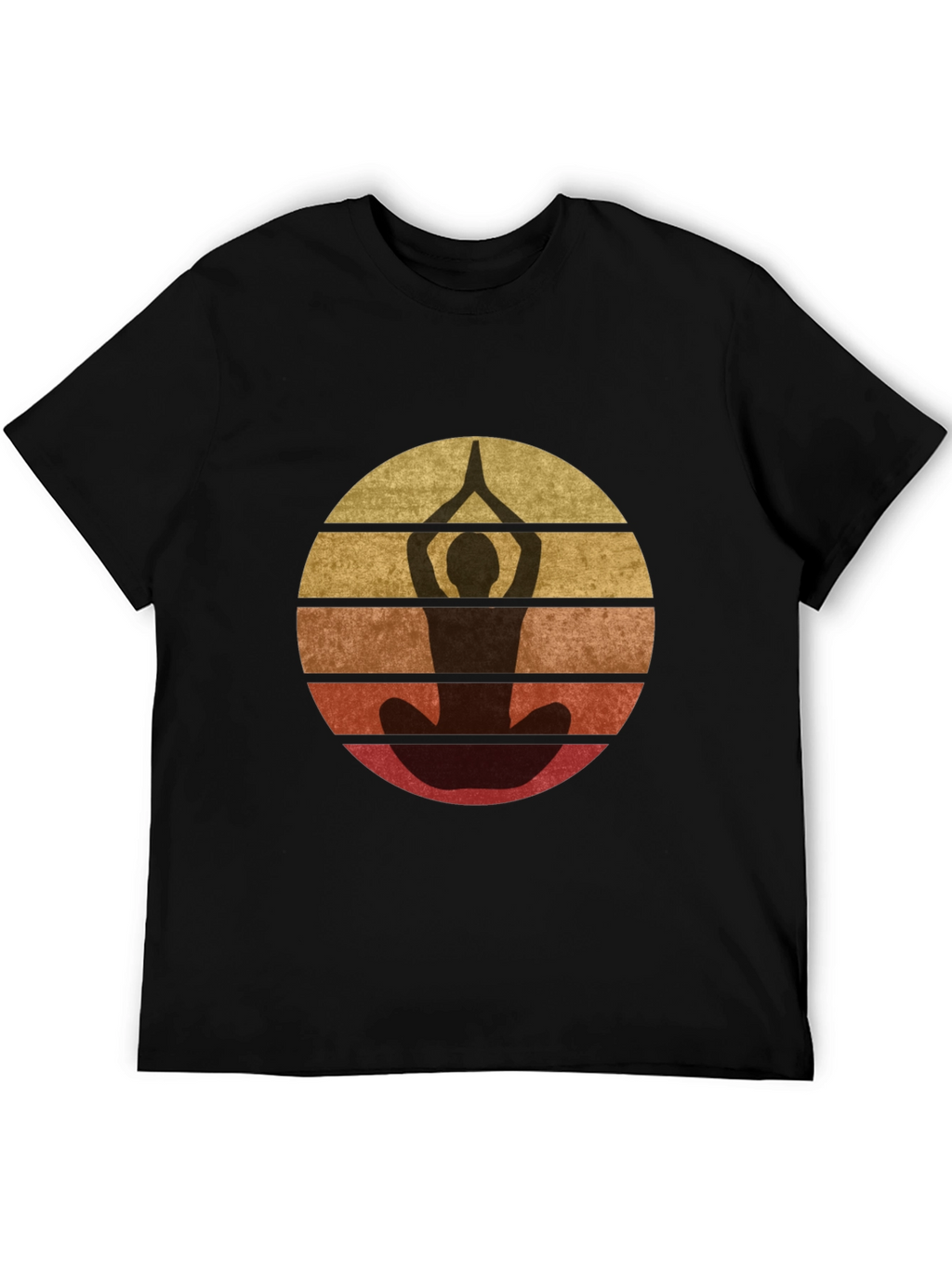 Retro Yoga Pose Graphic T-Shirt - Unisex Black Tee