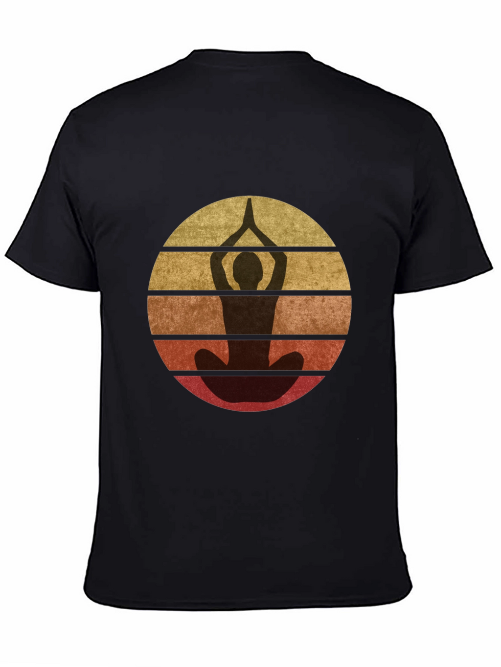 Retro Yoga Pose Graphic T-Shirt - Unisex Black Tee