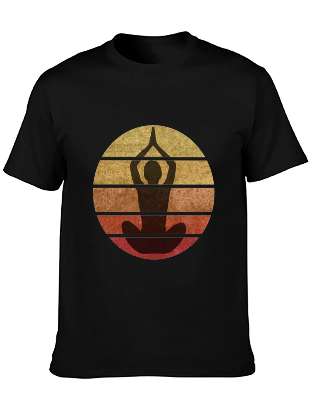 Retro Yoga Pose Graphic T-Shirt - Unisex Black Tee