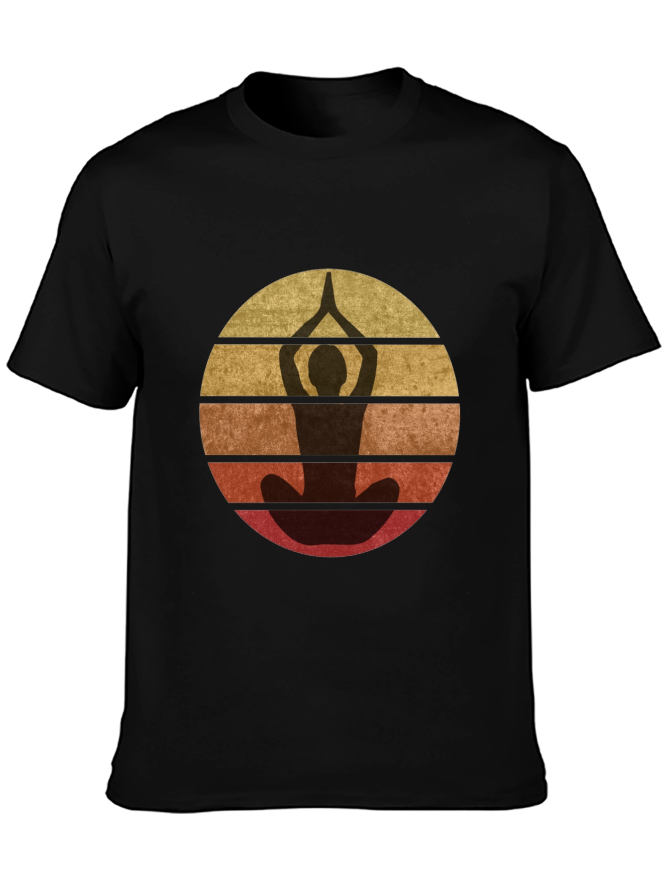 Retro Yoga Pose Graphic T-Shirt - Unisex Black Tee