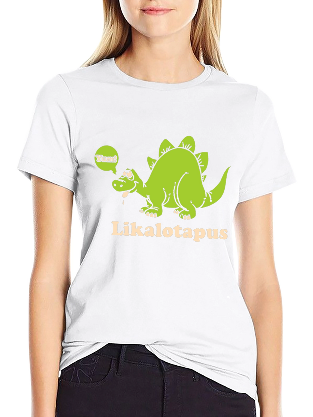 Funny Likalotapus Dinosaur Black T-Shirt