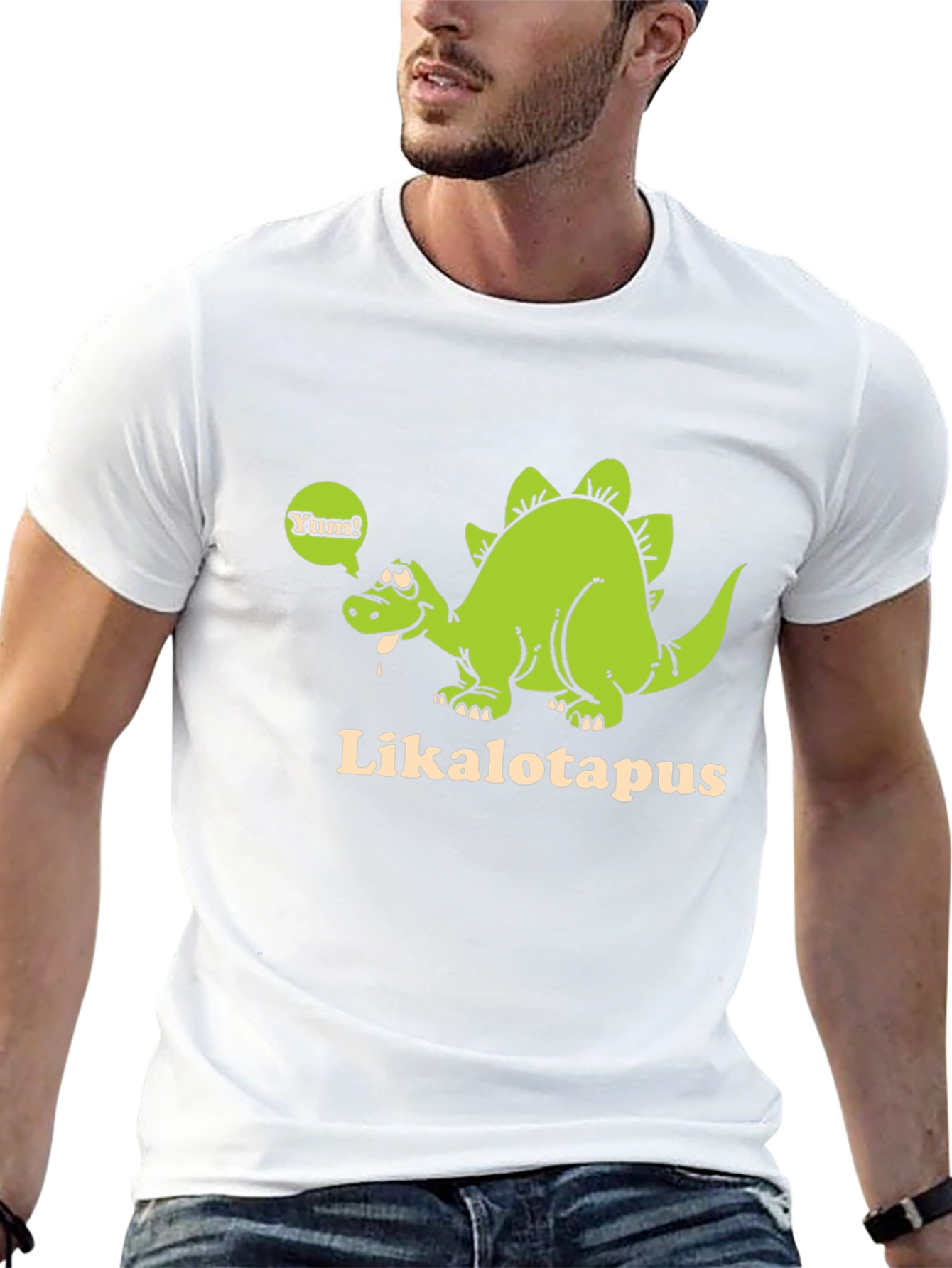 Funny Likalotapus Dinosaur Black T-Shirt