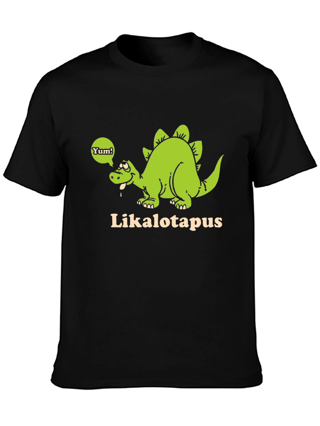 Funny Likalotapus Dinosaur Black T-Shirt