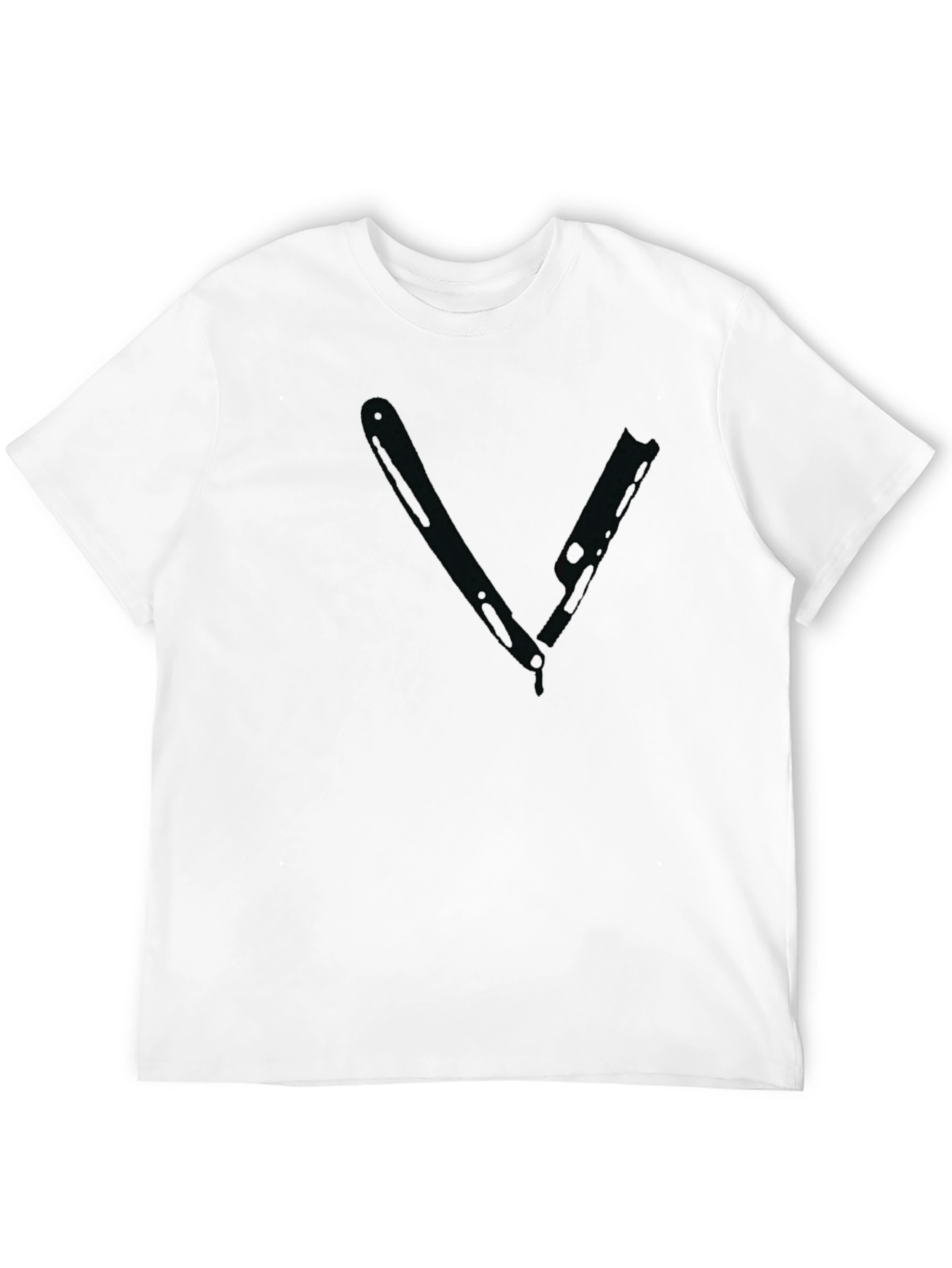 Black Graphic Tee - Razor Blade Design