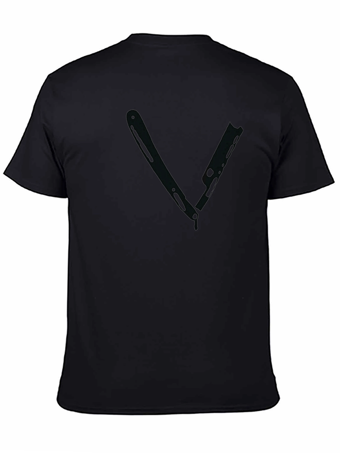 Black Graphic Tee - Razor Blade Design