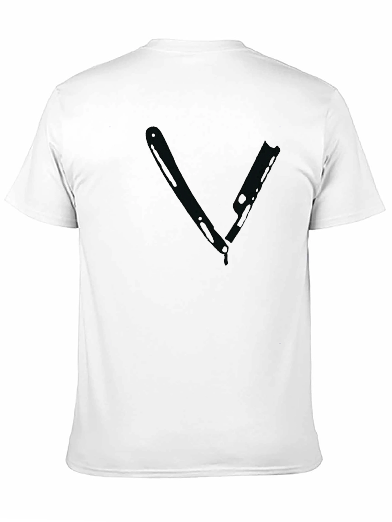 Black Graphic Tee - Razor Blade Design