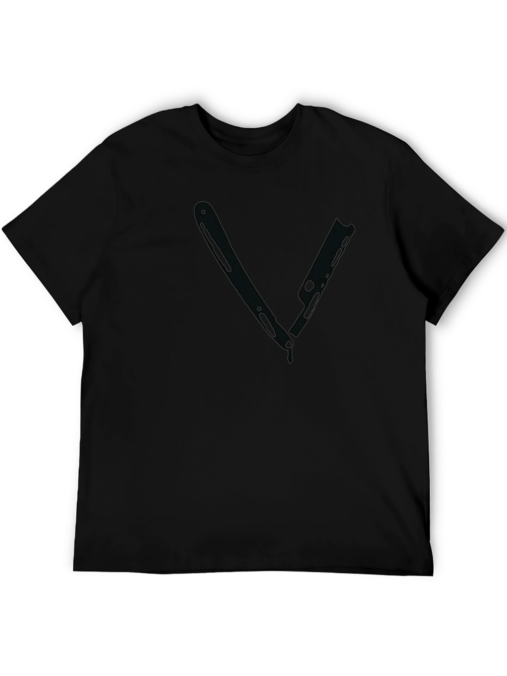 Black Graphic Tee - Razor Blade Design