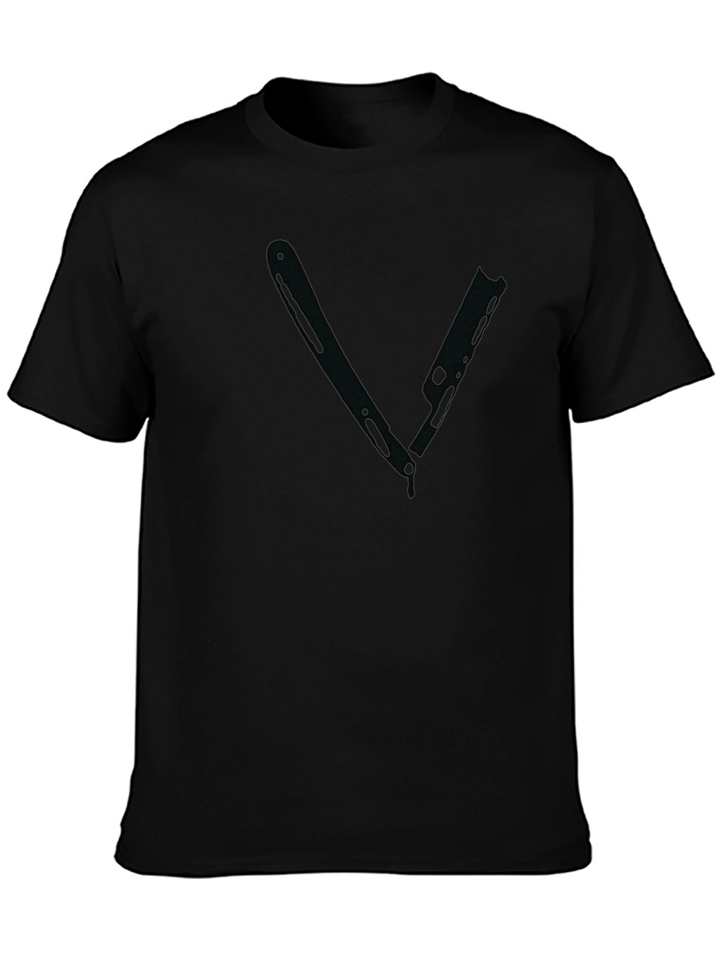 Black Graphic Tee - Razor Blade Design
