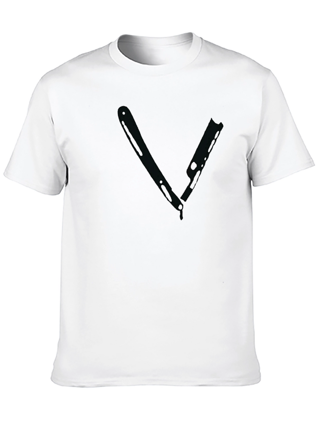 Black Graphic Tee - Razor Blade Design