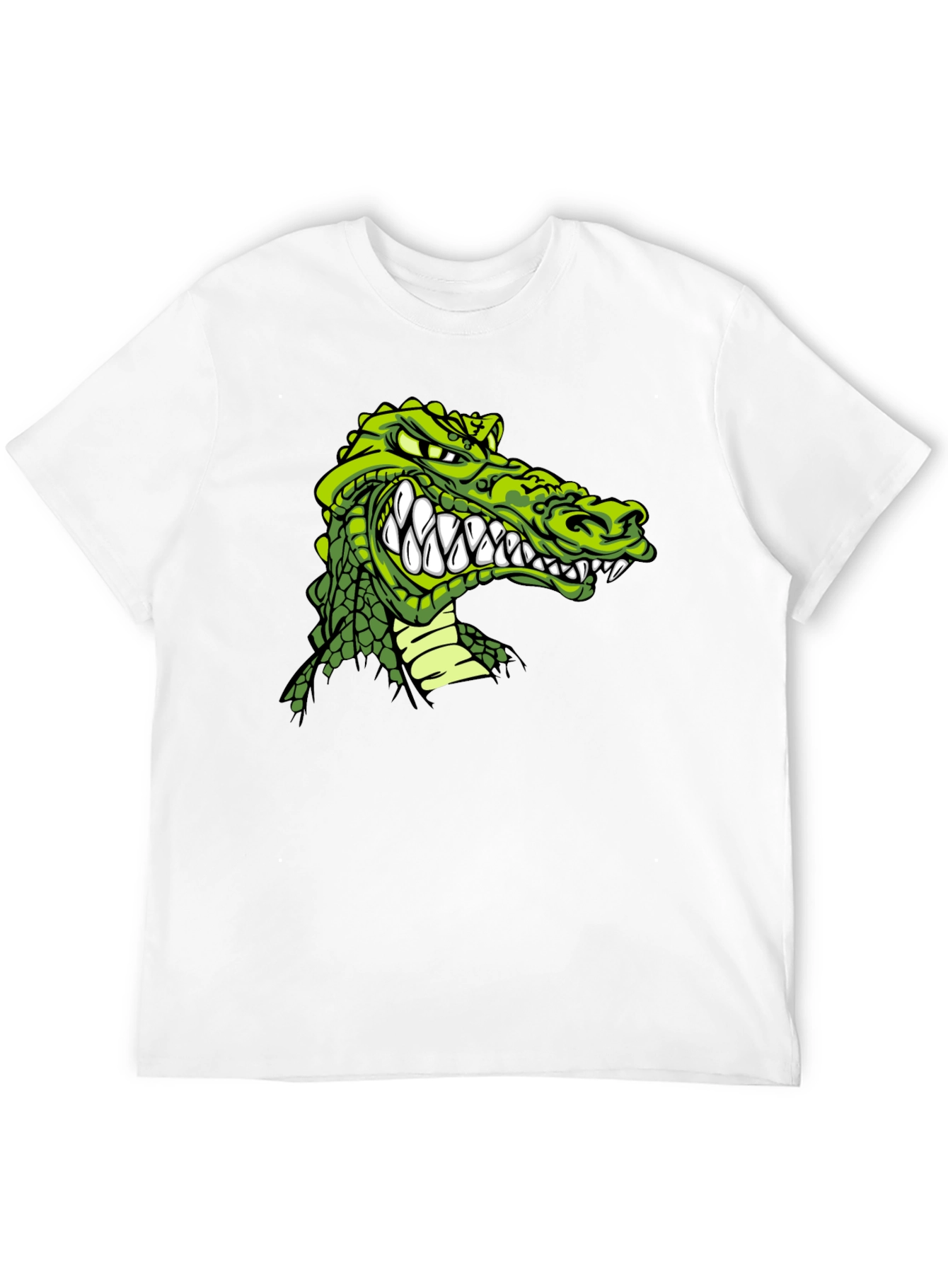 Crocodile Graphic Print Black T-Shirt