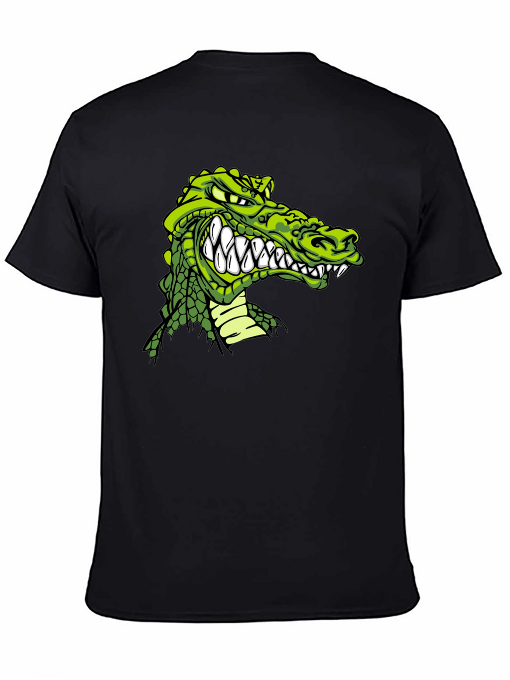 Crocodile Graphic Print Black T-Shirt