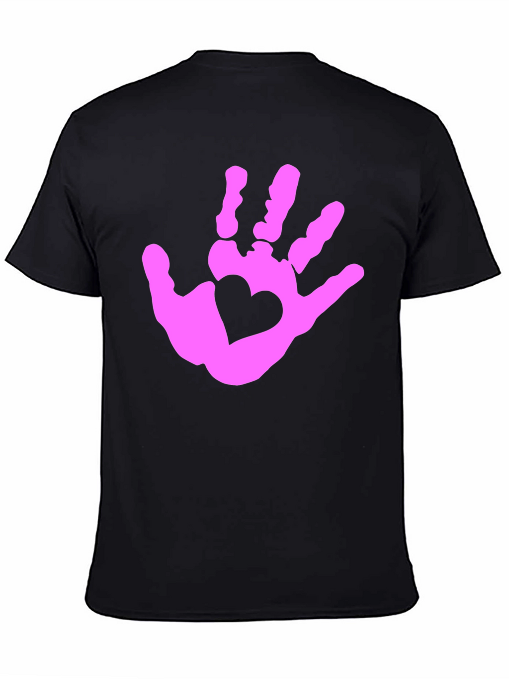 Heart Handprint Graphic Tee - Black