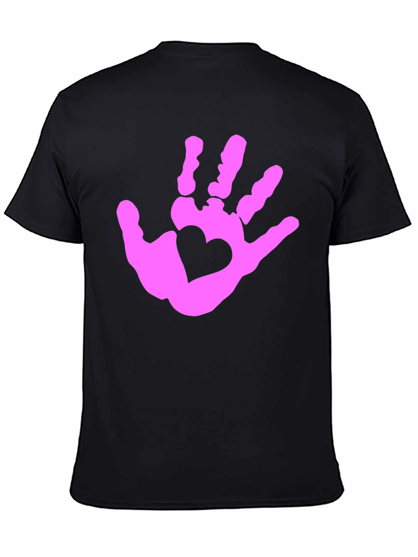 Heart Handprint Graphic Tee - Black