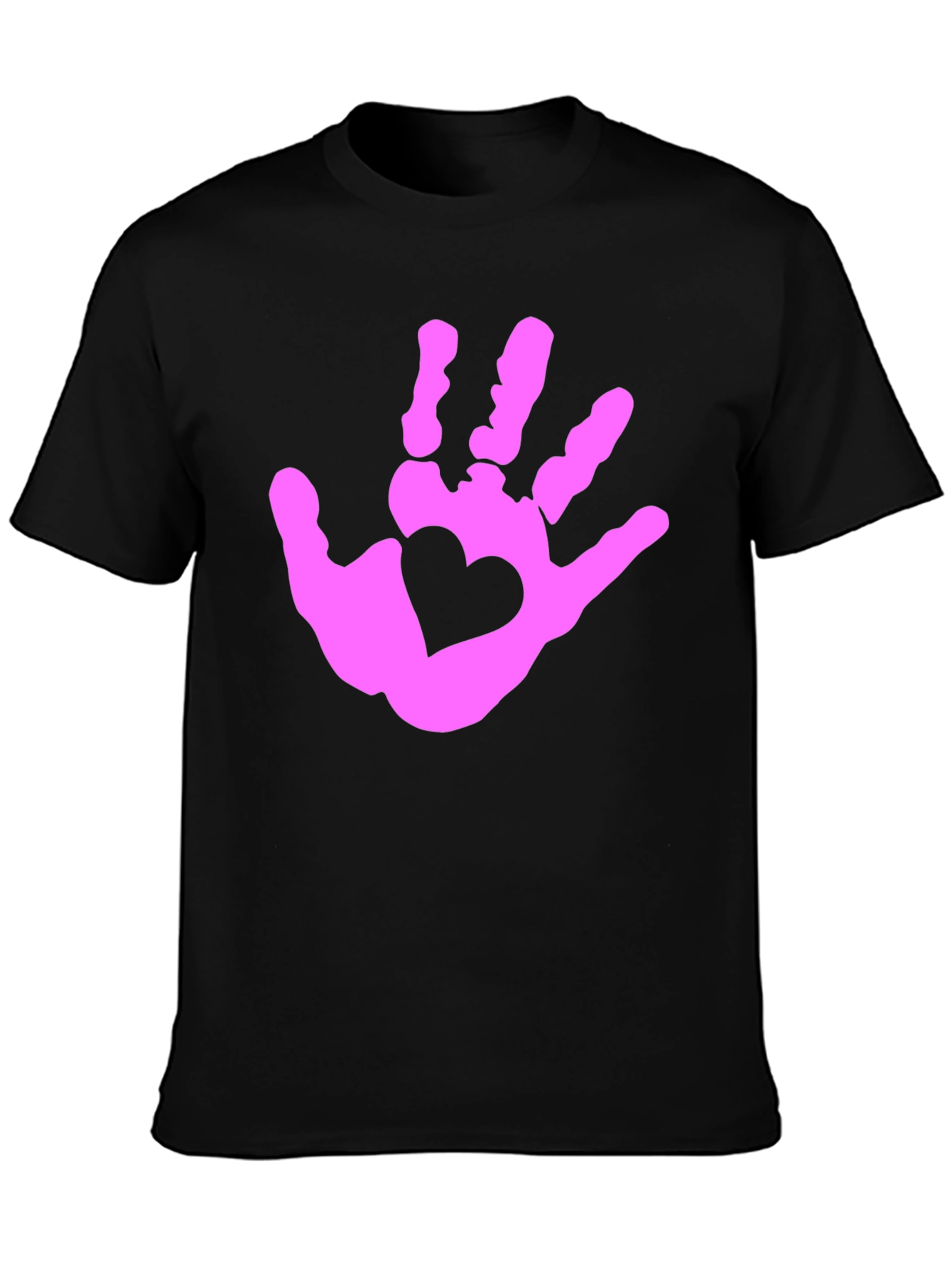 Heart Handprint Graphic Tee - Black