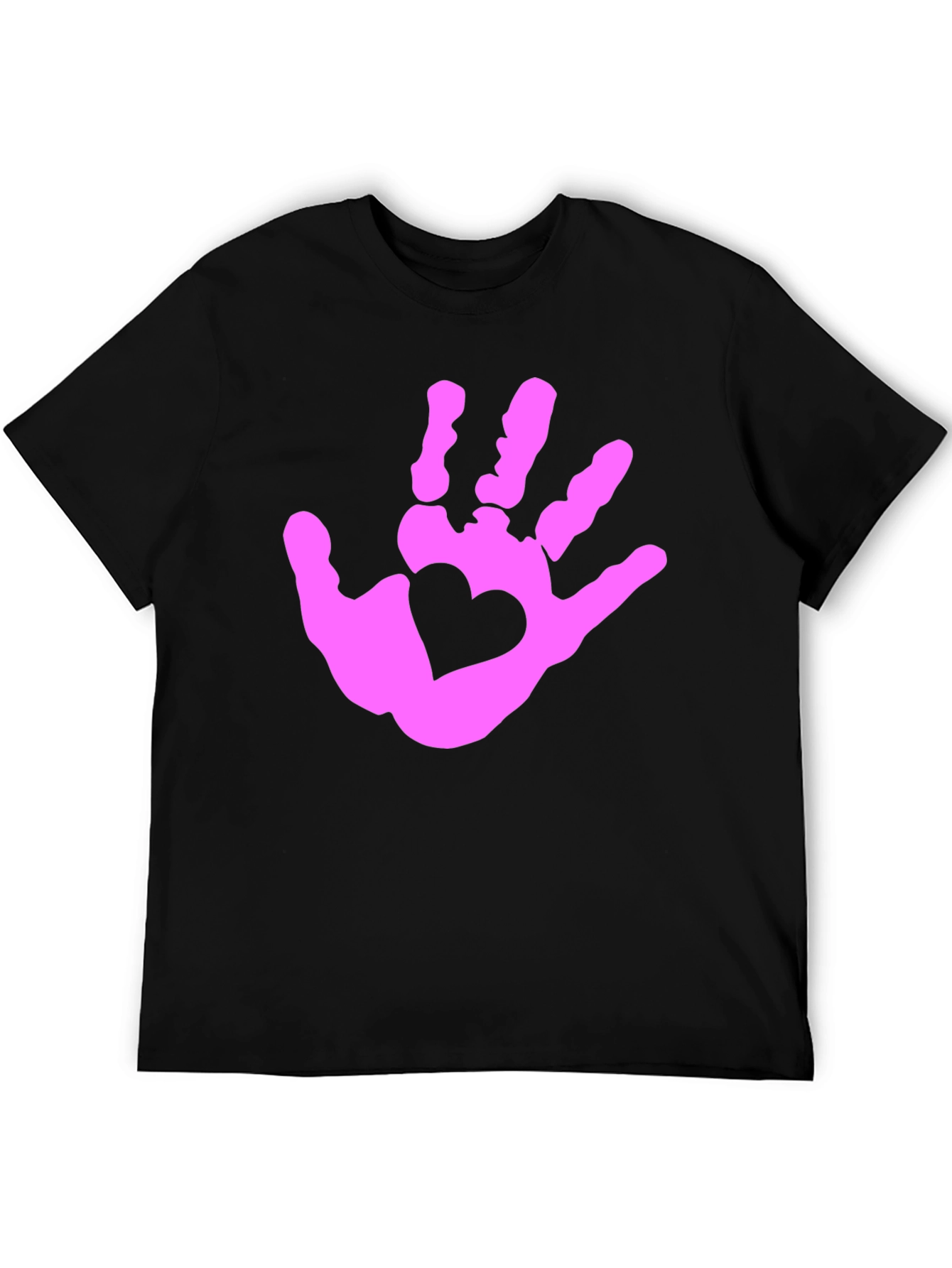 Heart Handprint Graphic Tee - Black