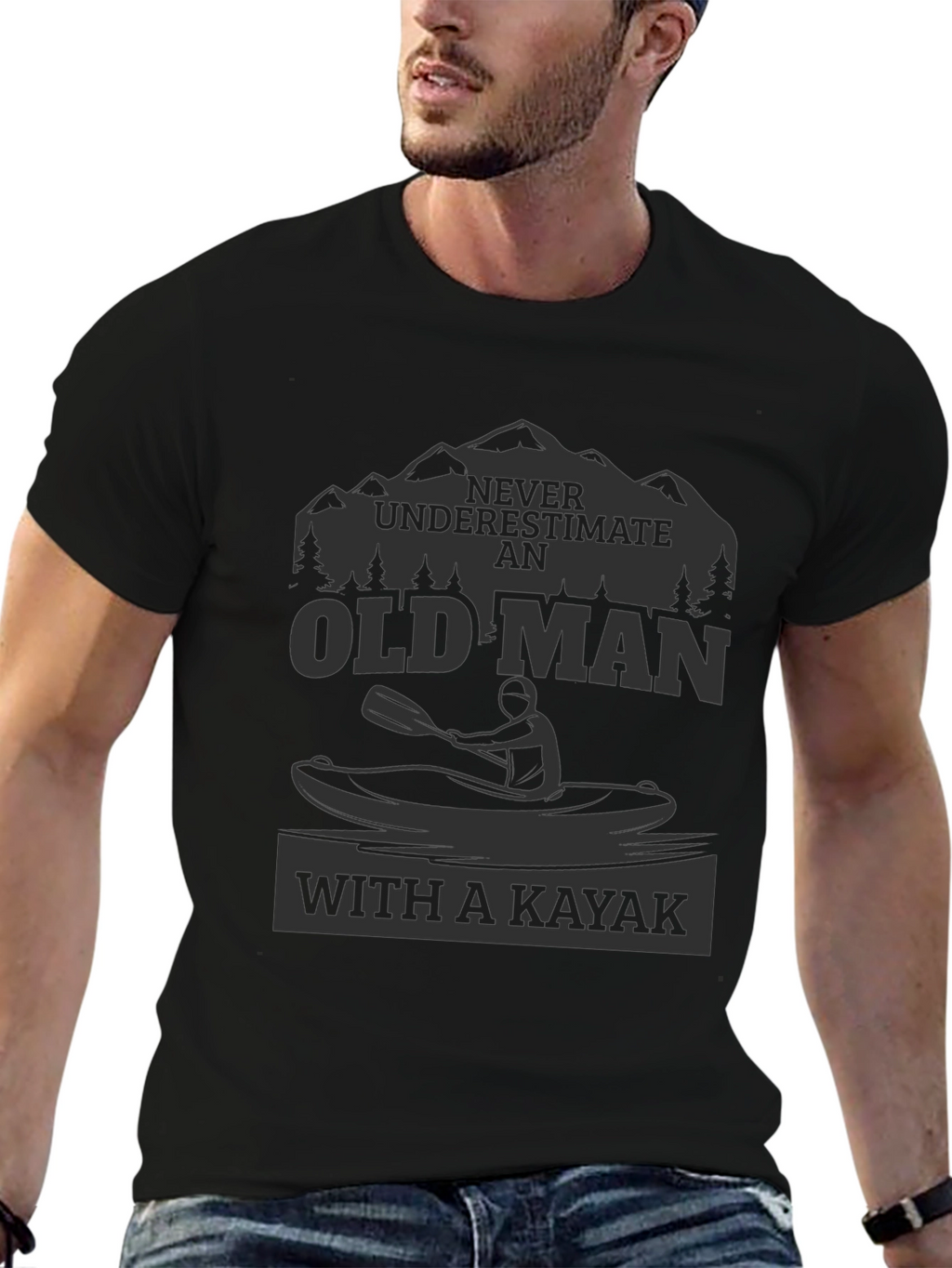 Old Man Kayak T-Shirt - Adventure Ready!