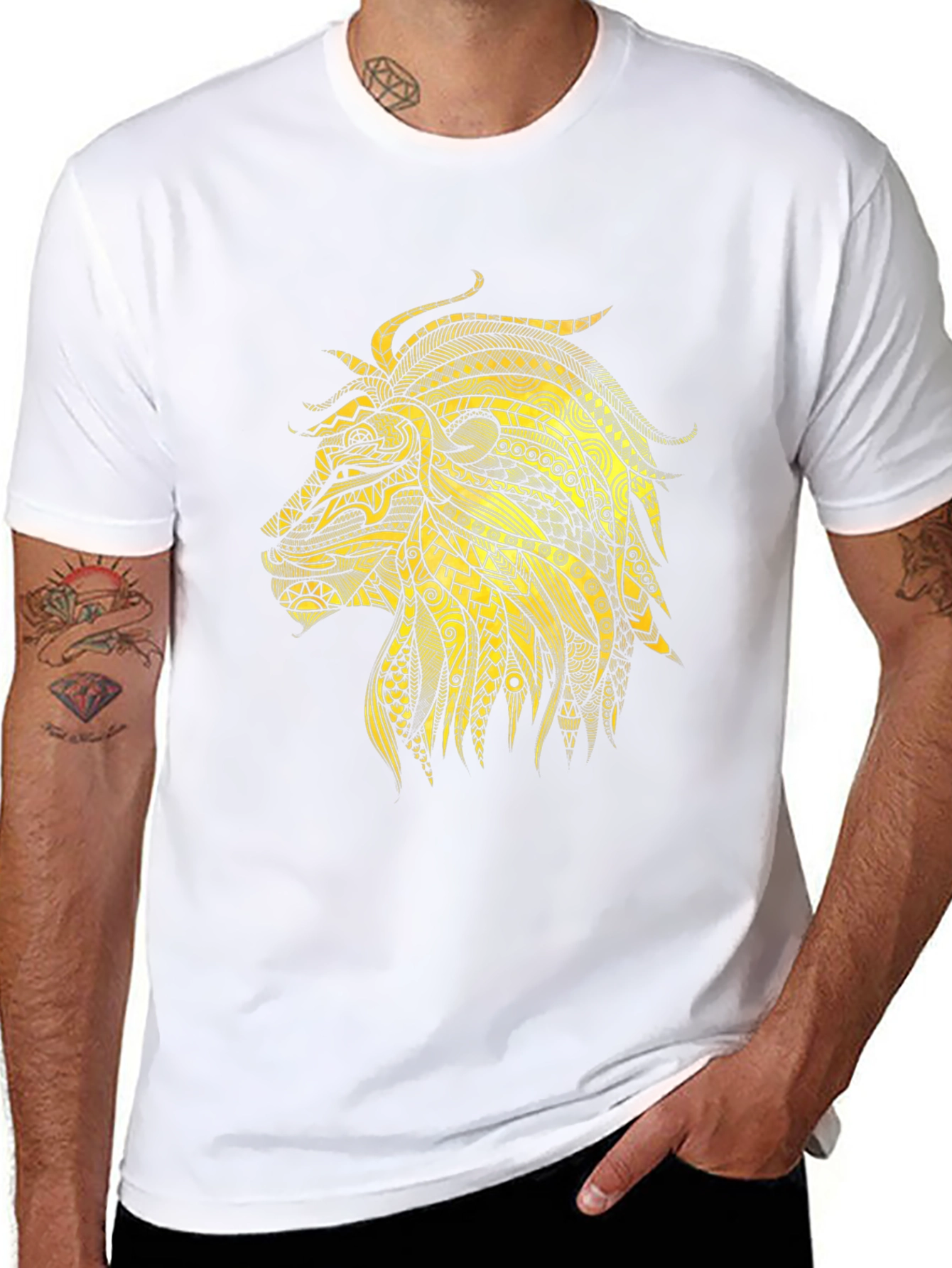 Lion Graphic Tee - Black Short Sleeve