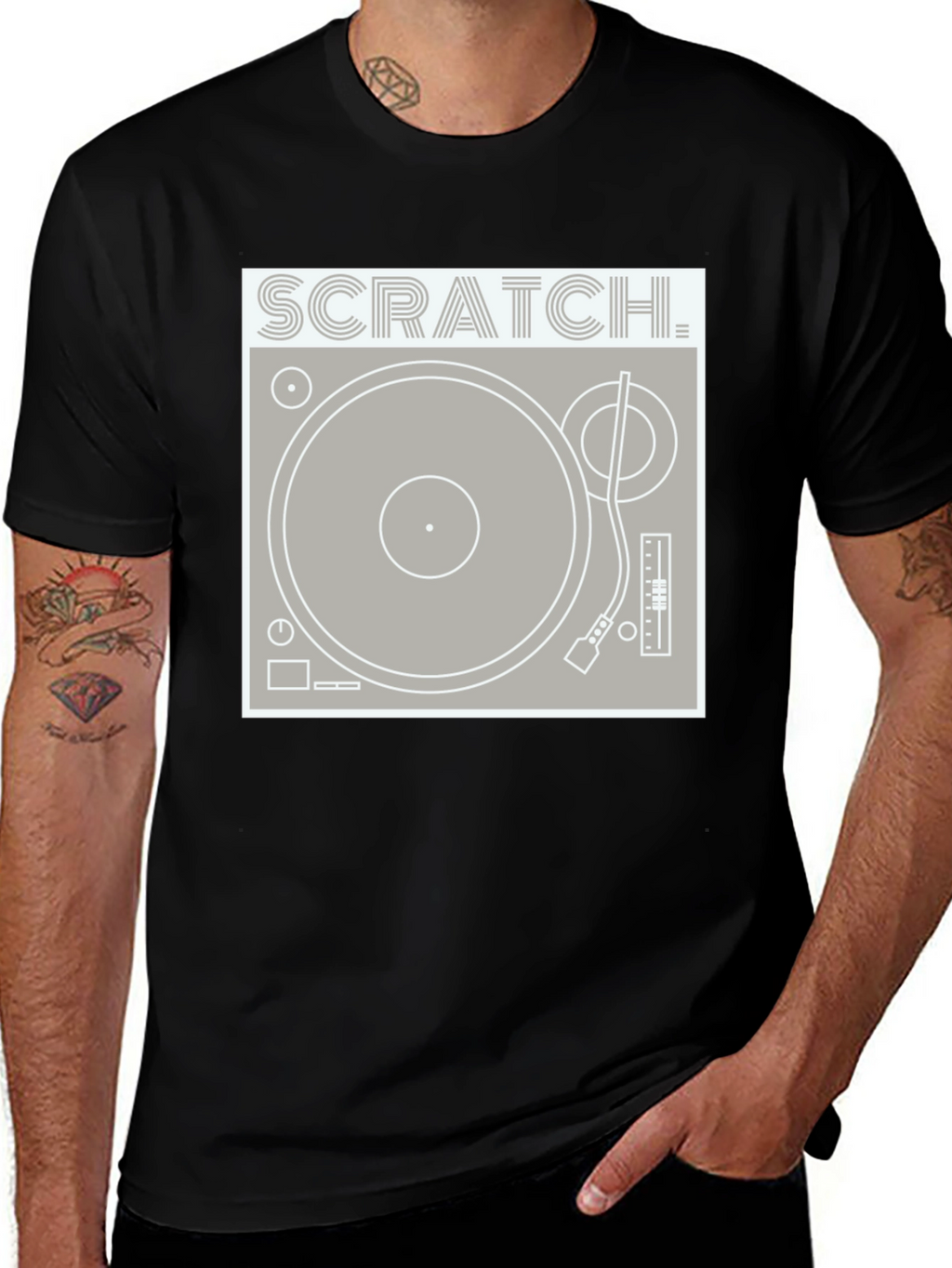 Scratch Turntable Graphic Tee - DJ Style Shirt