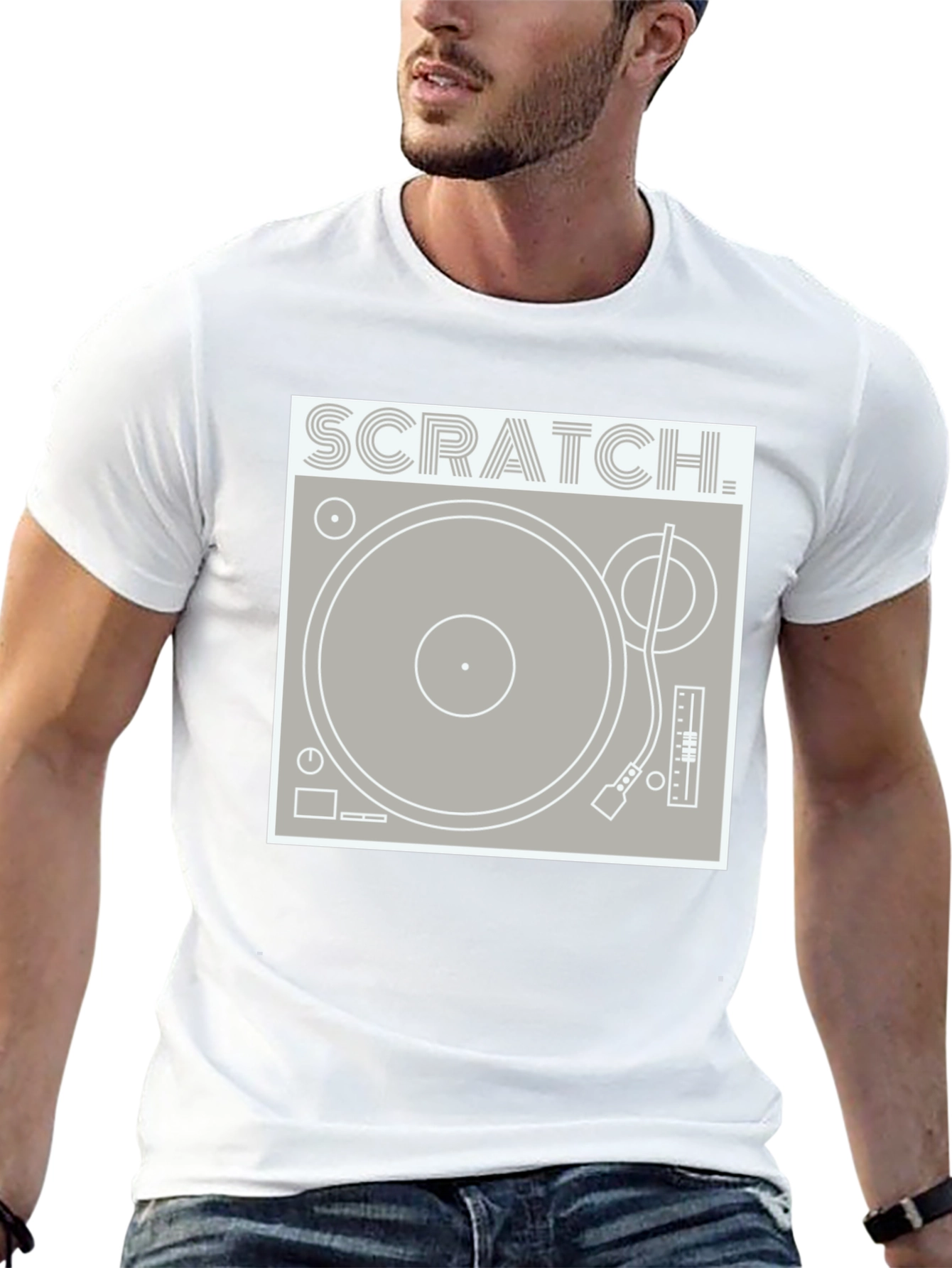 Scratch Turntable Graphic Tee - DJ Style Shirt