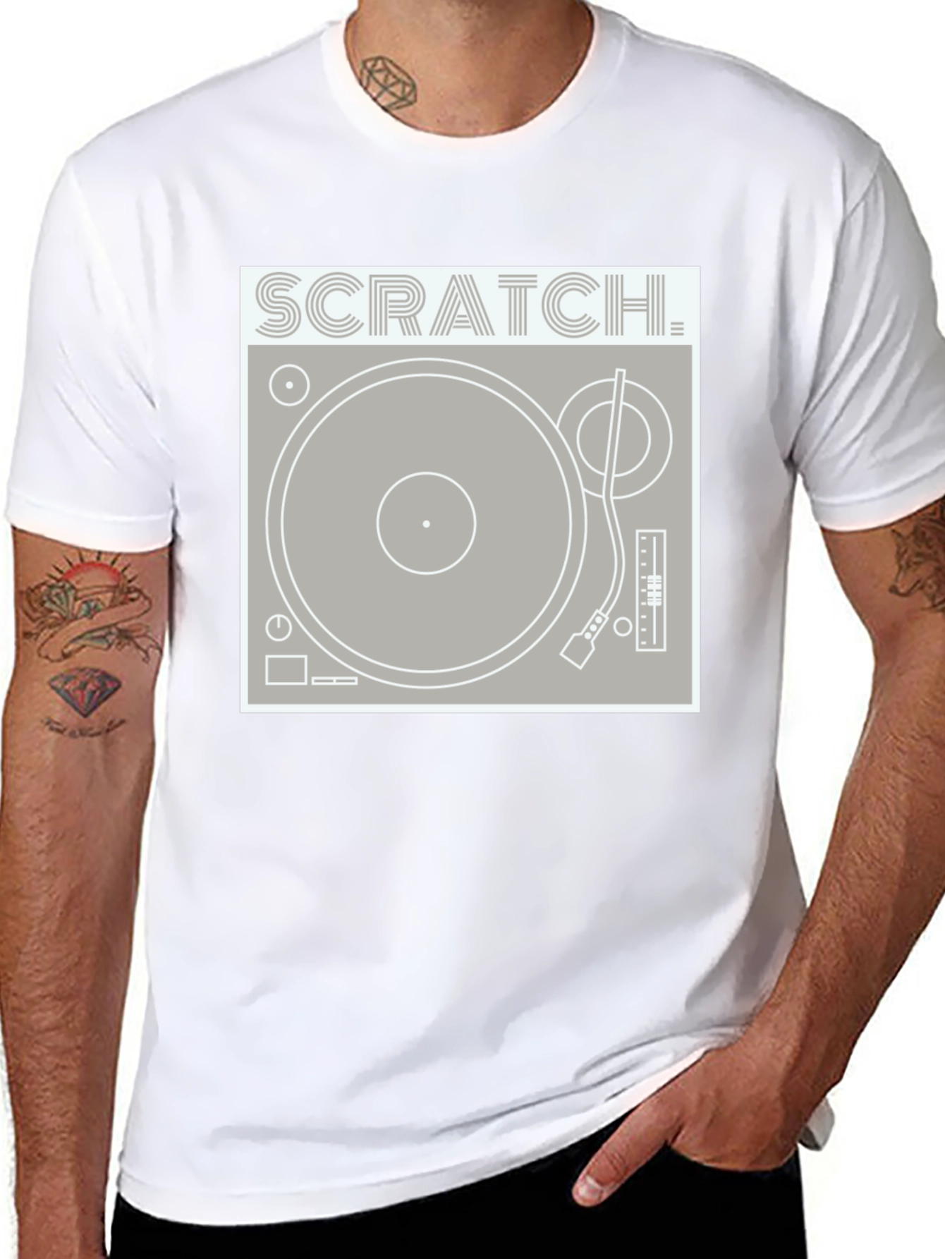 Scratch Turntable Graphic Tee - DJ Style Shirt