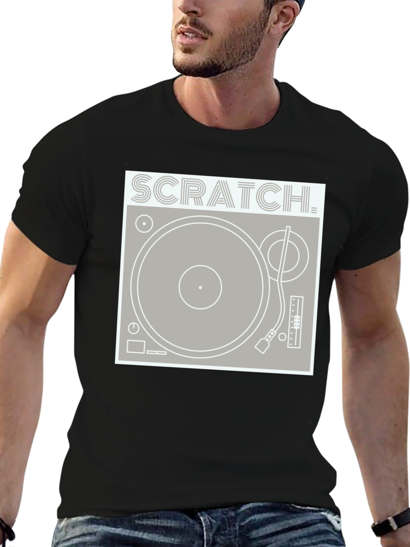 Scratch Turntable Graphic Tee - DJ Style Shirt