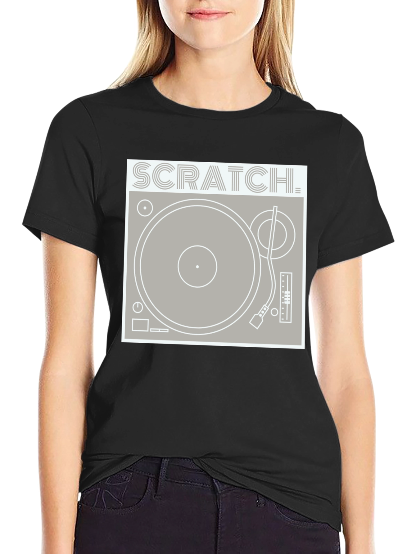 Scratch Turntable Graphic Tee - DJ Style Shirt