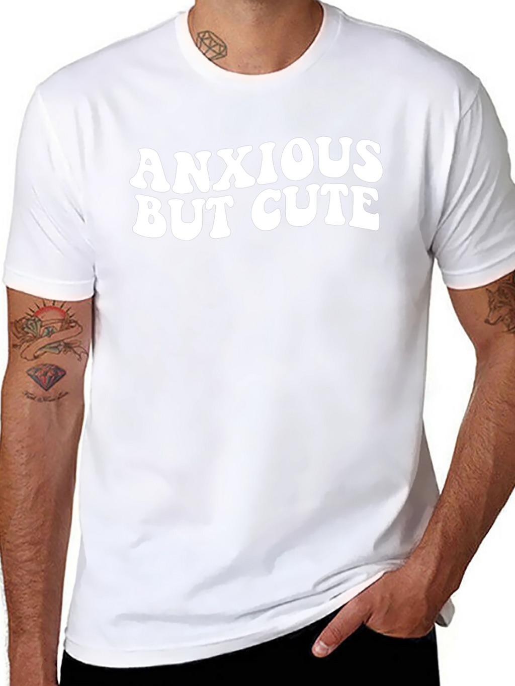 Anxious But Cute Black Graphic Tee