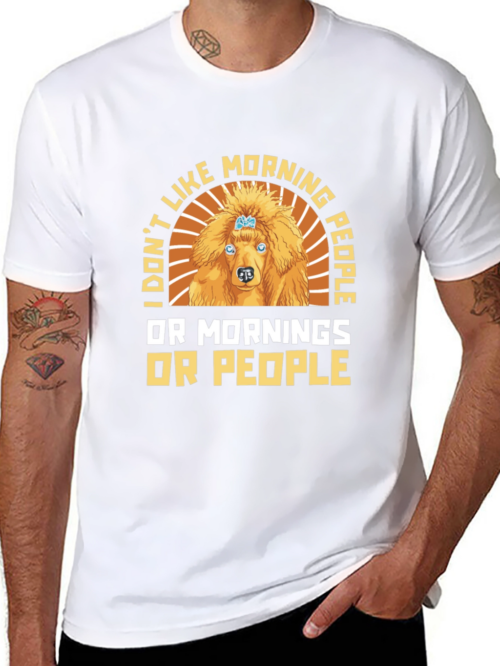Funny Poodle Morning People Graphic Tee