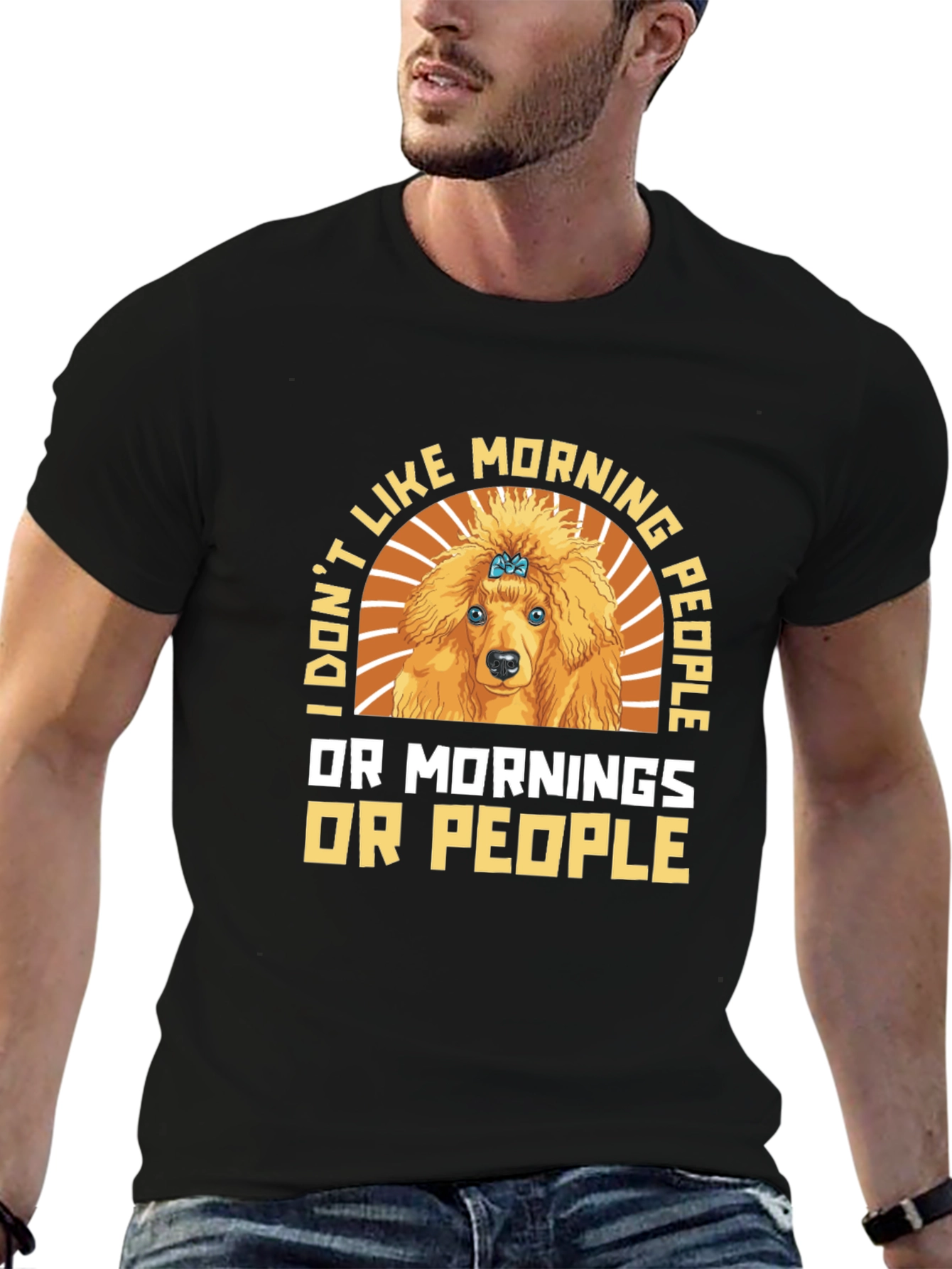 Funny Poodle Morning People Graphic Tee