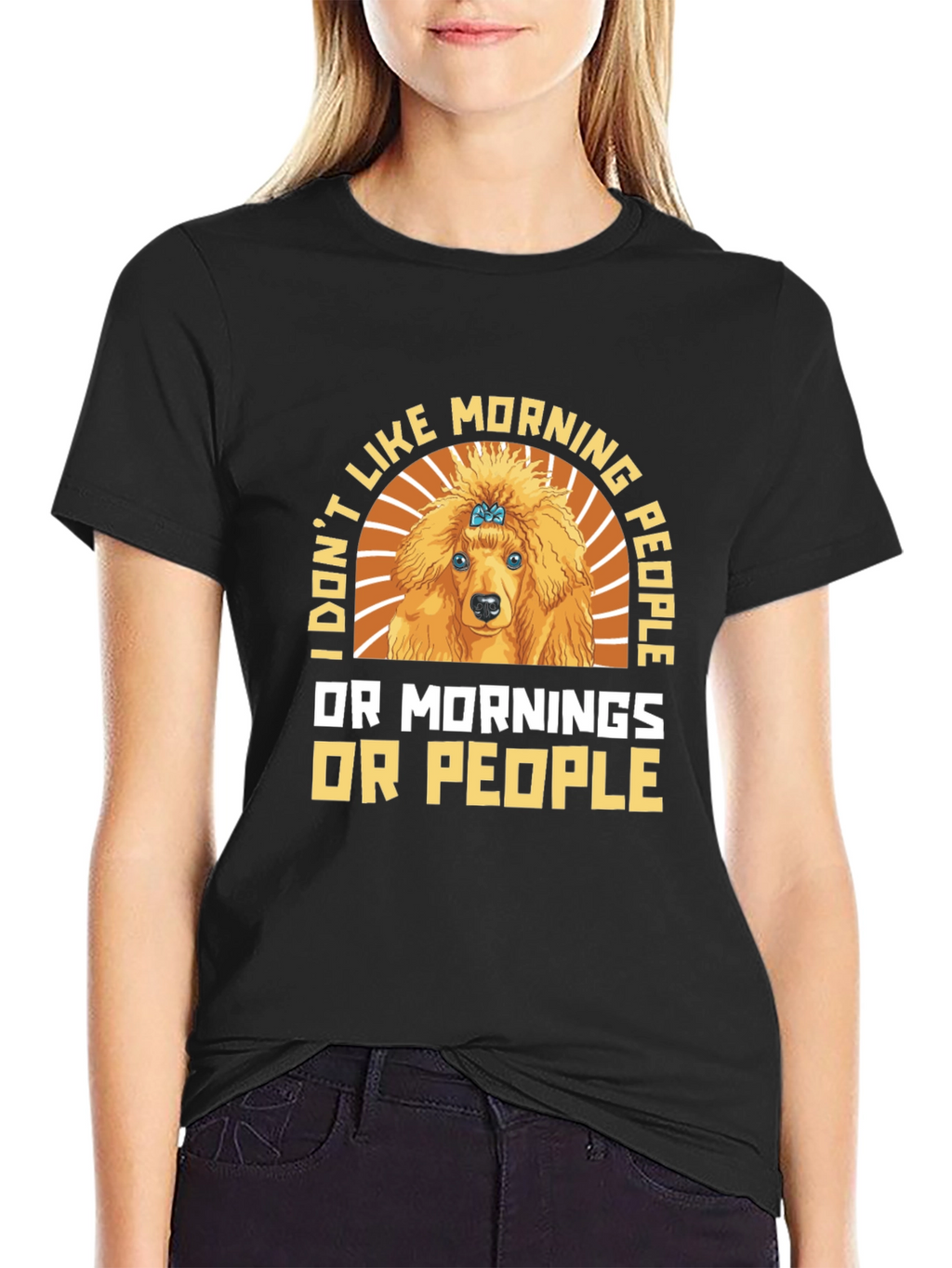 Funny Poodle Morning People Graphic Tee