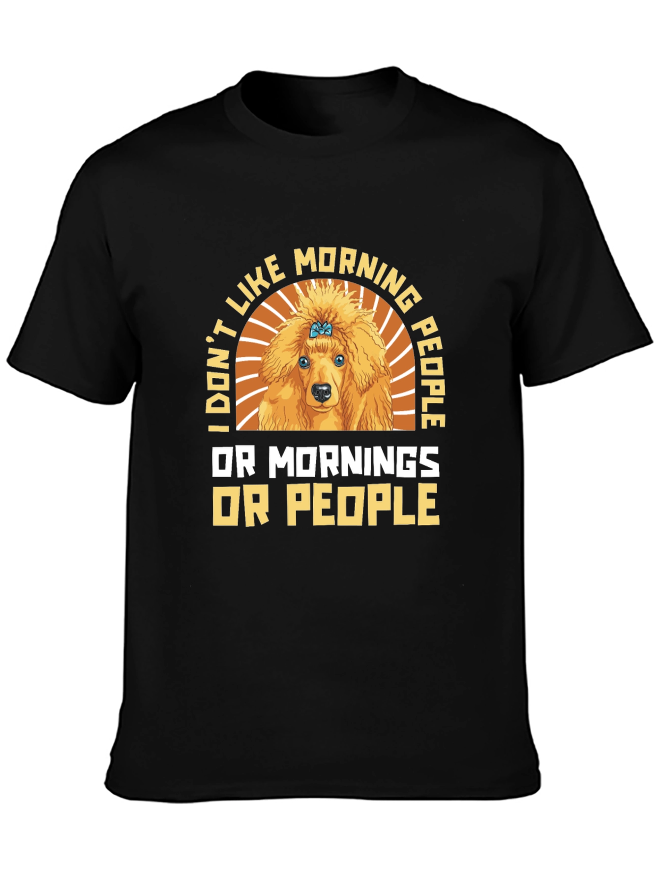 Funny Poodle Morning People Graphic Tee