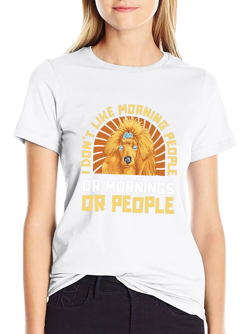 Funny Poodle Morning People Graphic Tee
