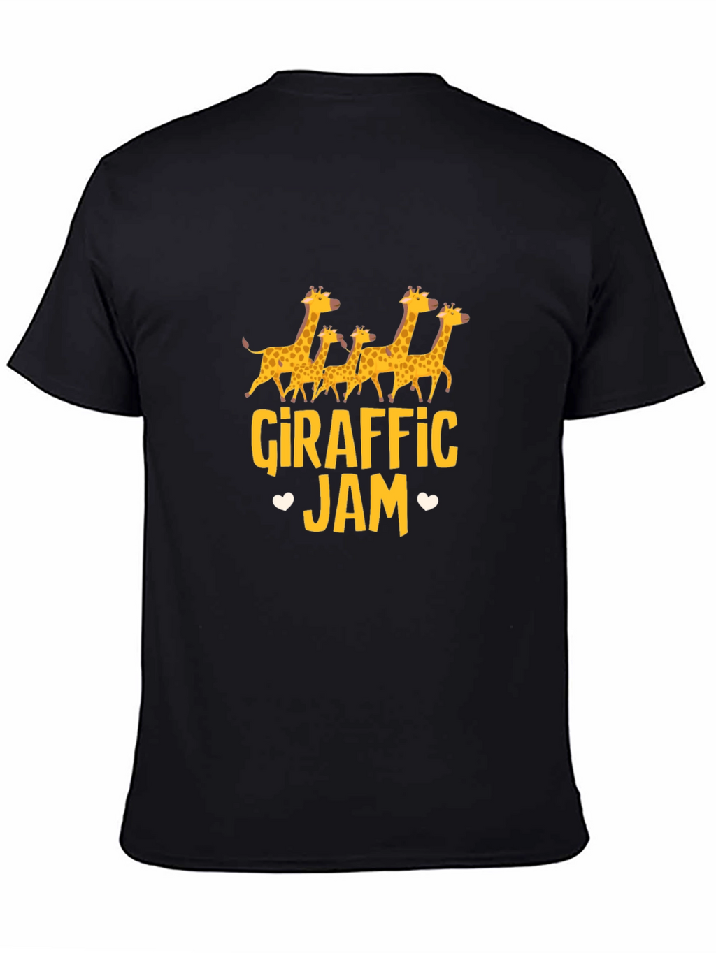Giraffe Jam Graphic Tee - Black Cotton T-Shirt