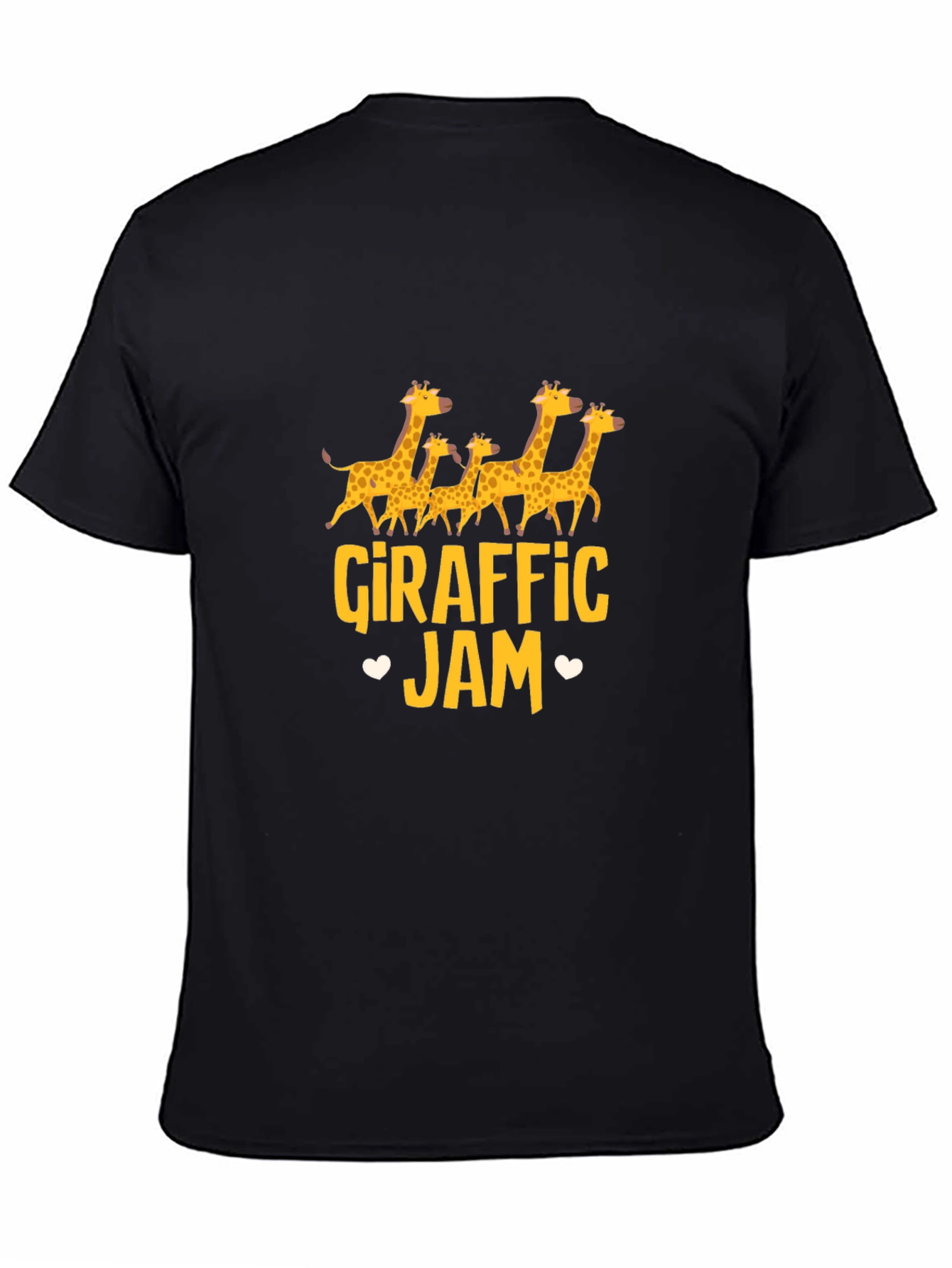Giraffe Jam Graphic Tee - Black Cotton T-Shirt