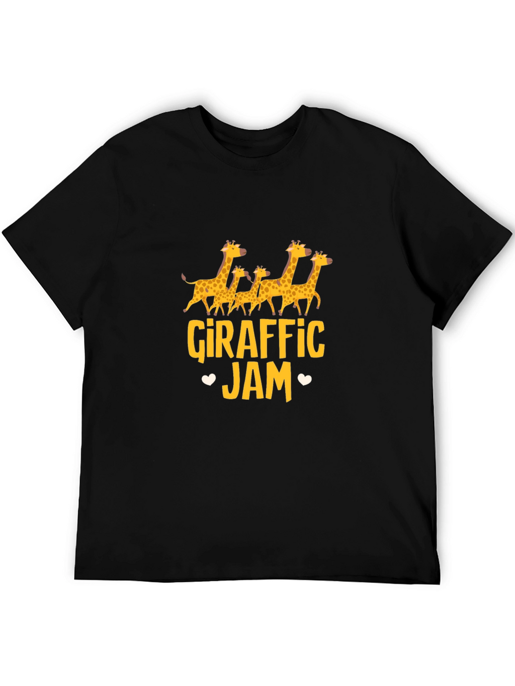 Giraffe Jam Graphic Tee - Black Cotton T-Shirt