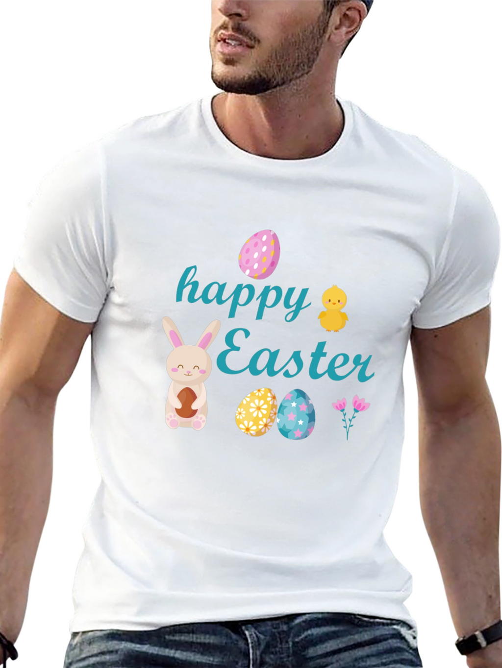 Happy Easter Black T-Shirt