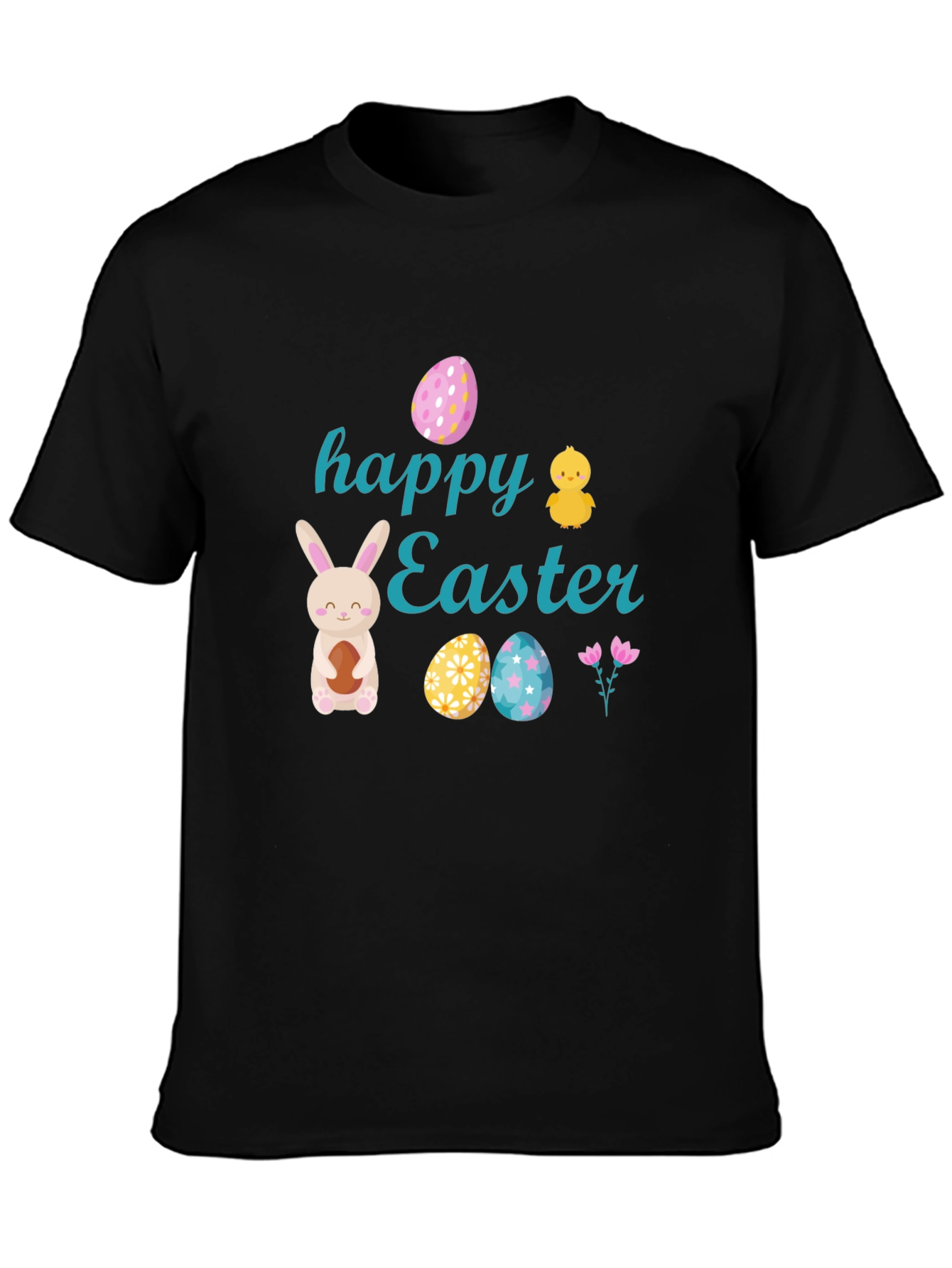 Happy Easter Black T-Shirt