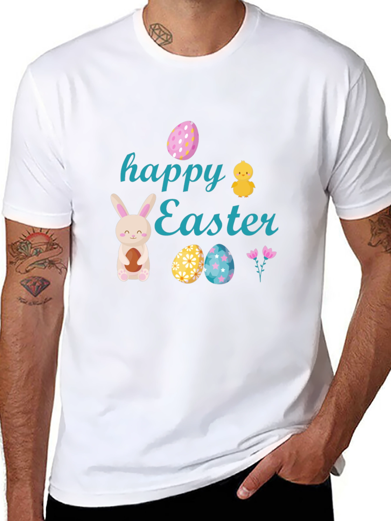 Happy Easter Black T-Shirt