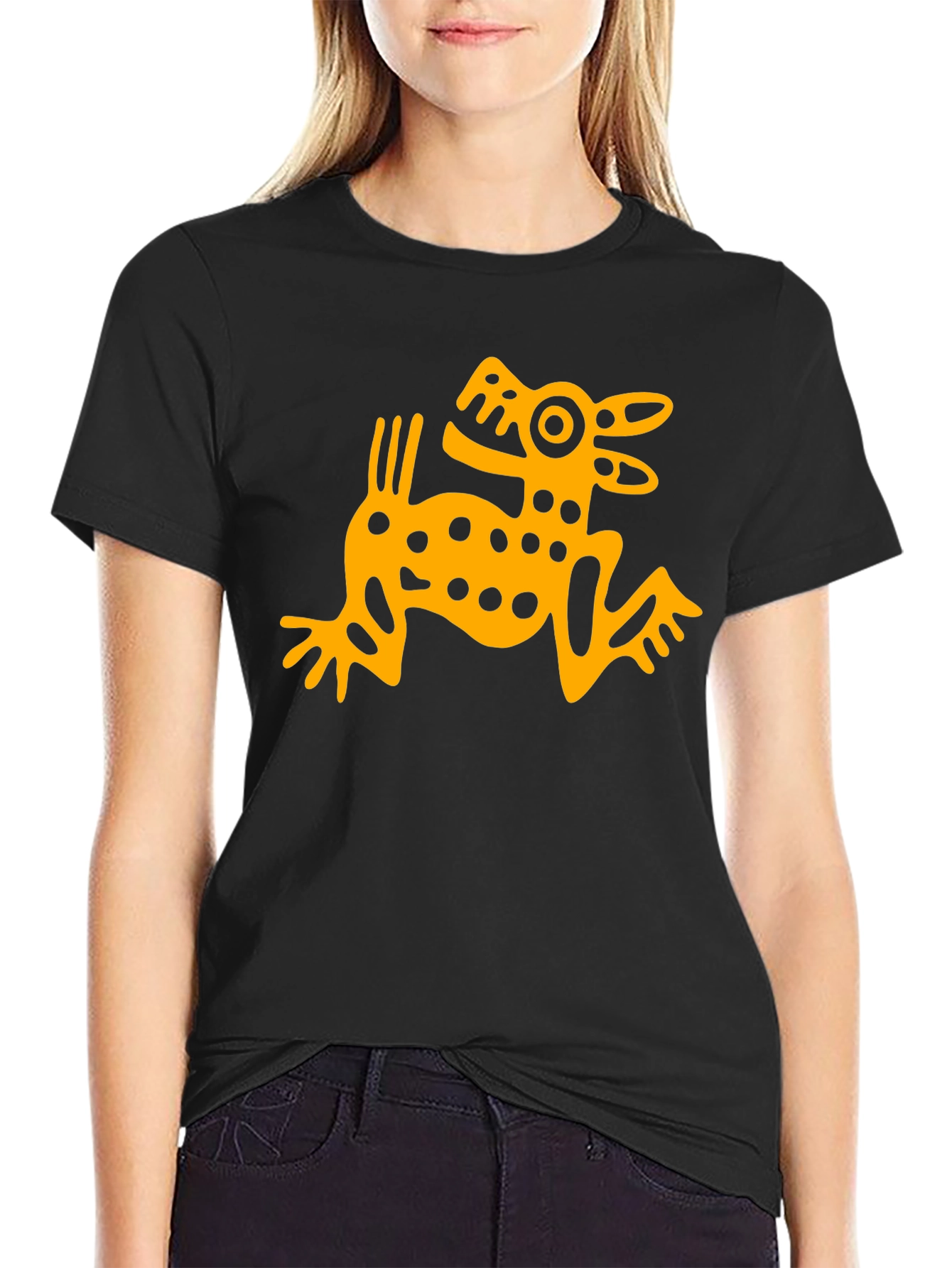 Aztec Dog Graphic T-Shirt - Black Menswear