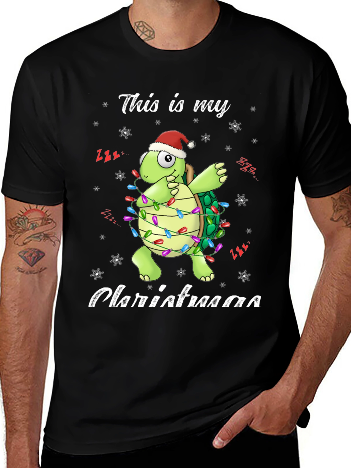 Festive Turtle Christmas Lights T-Shirt