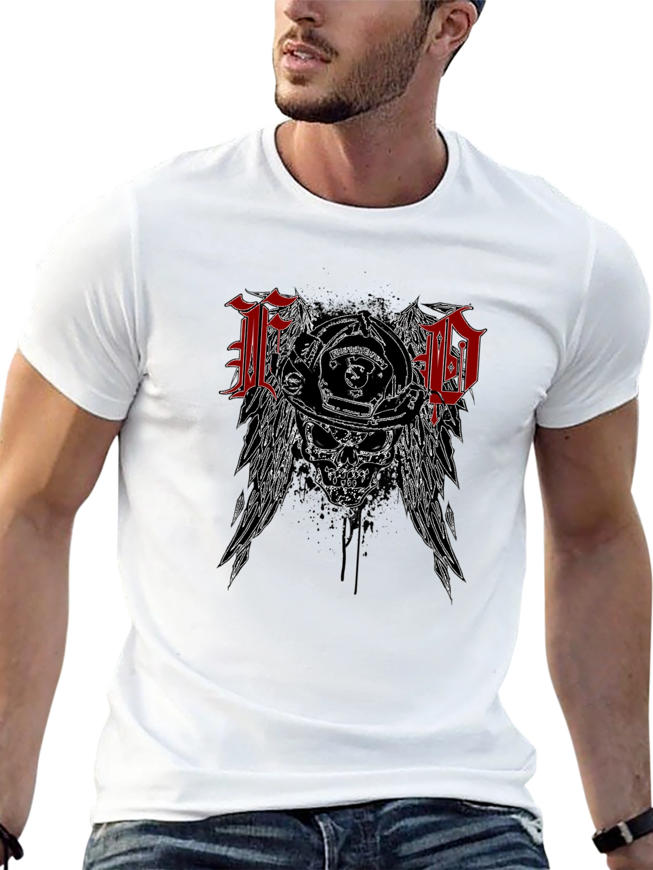FD Firefighter Skull Graphic Tee