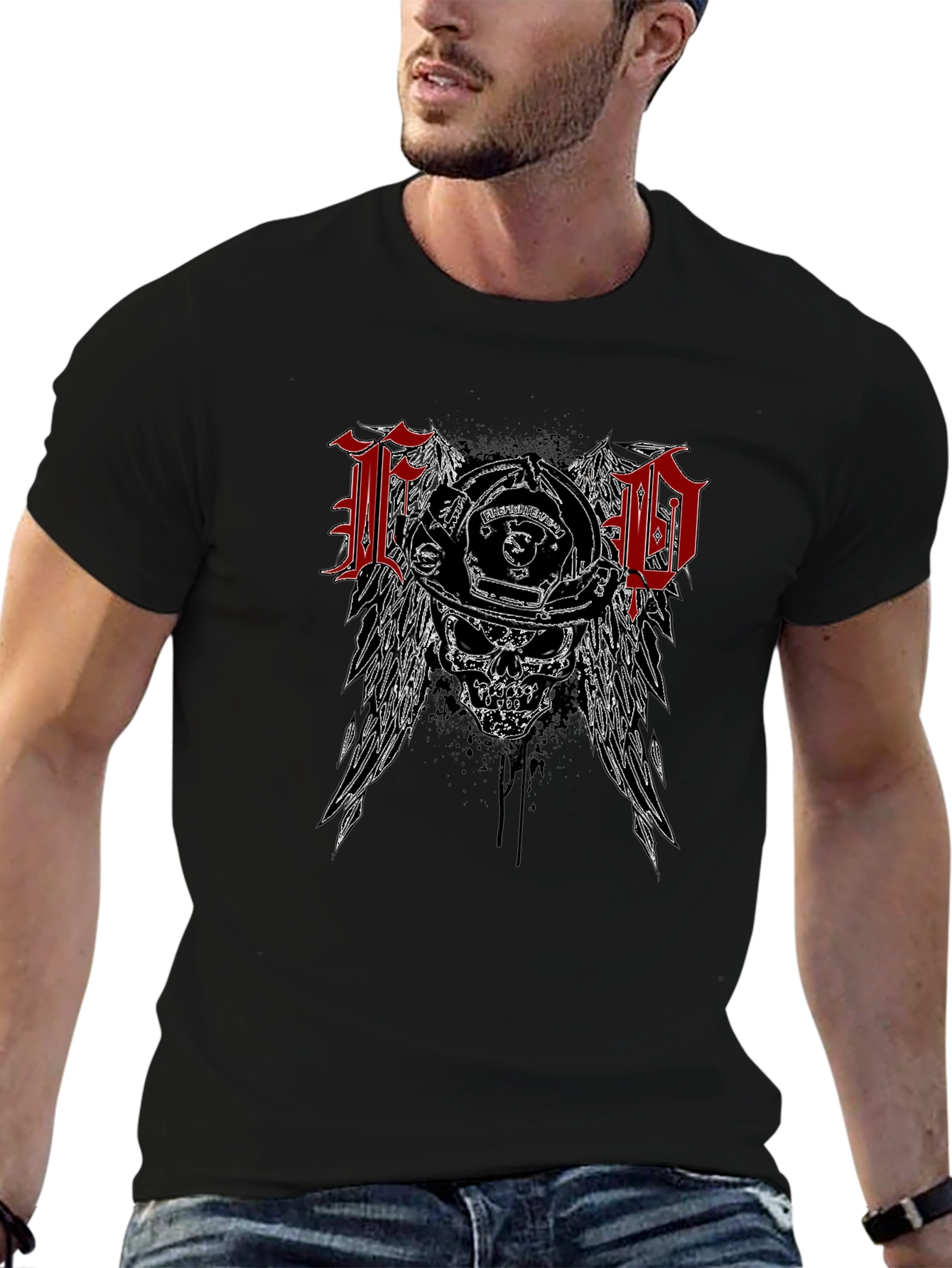 FD Firefighter Skull Graphic Tee