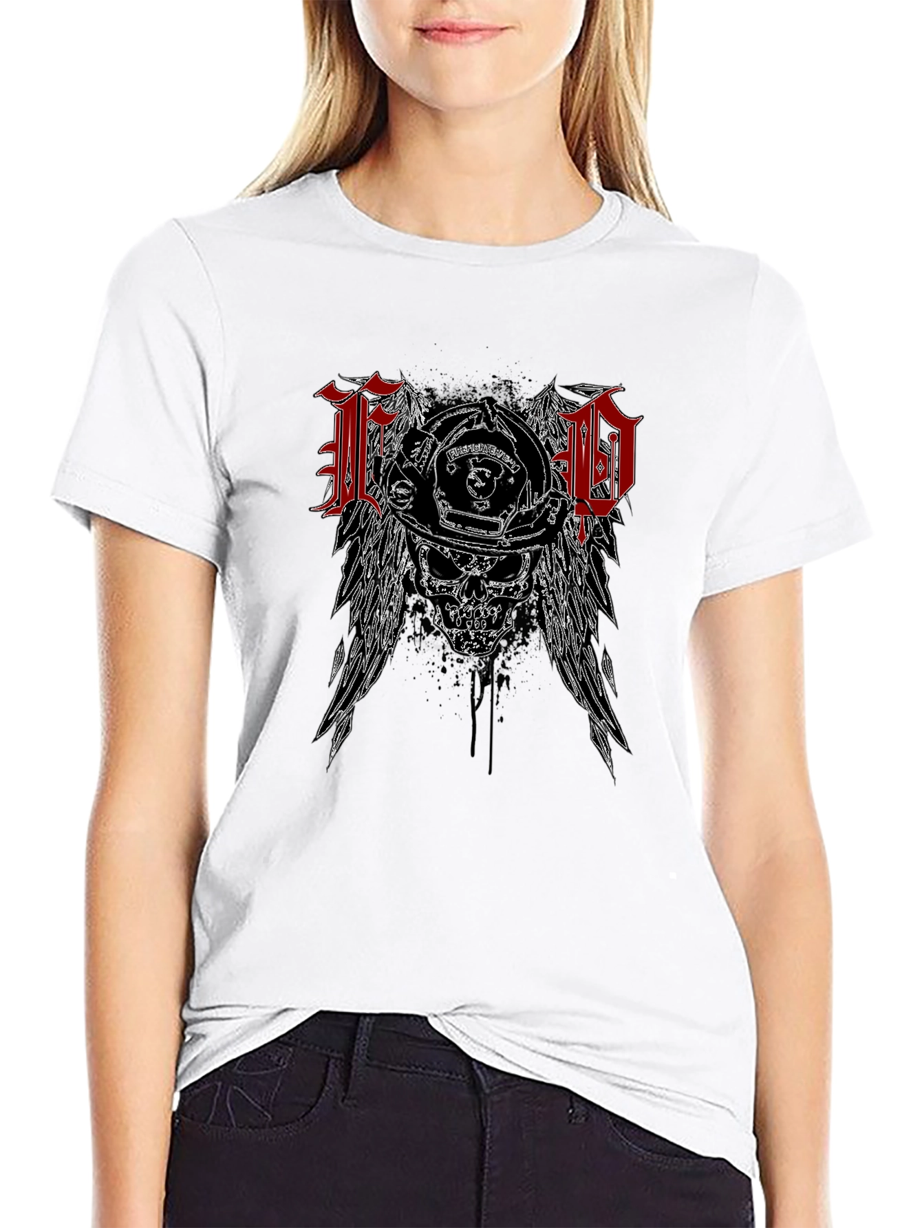 FD Firefighter Skull Graphic Tee